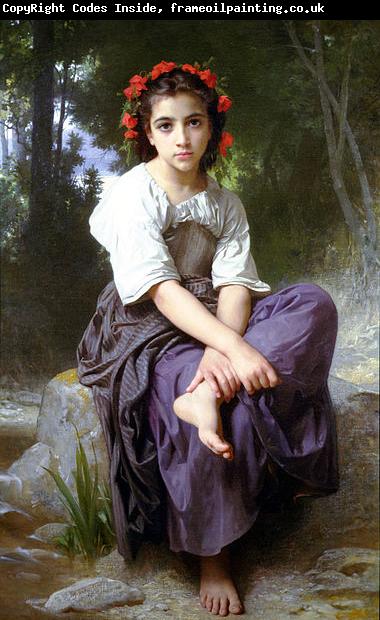 William-Adolphe Bouguereau At the Edge of the Brook